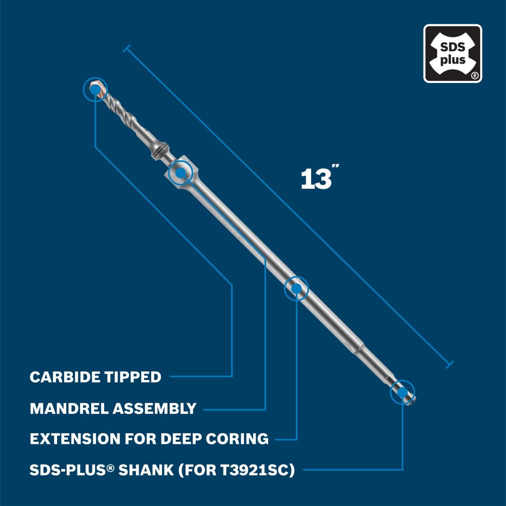 Bosch T3926SC 13 in. Extension SDS-Plus for Speedcore Thin-wall