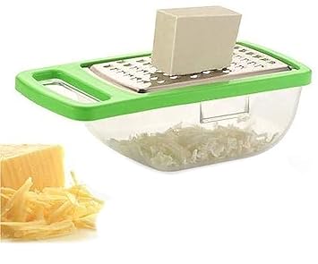 1 PS Mini Cheese Garlic Ginger Grater with Unbreakable Clear Storage Container with Handle. (1-Piece)
