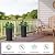 Toriexon Metal Tall Outdoor Planters Set of 2, 18 inch Durable Tall Planters with Rust-Proof Coating & Drainage Insert Shelve & Trays, Black Outdoor Planters for Porch, Garden, Patio, Yard