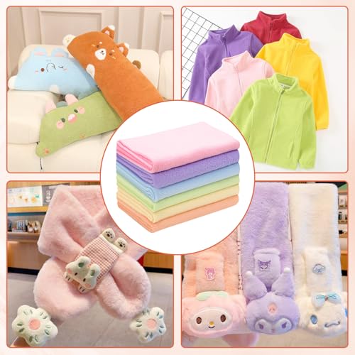 6 PCS 20''x20'' Knitted Polar Fleece Fabric (Pastel) by Yezinie - Used condition - Image 7