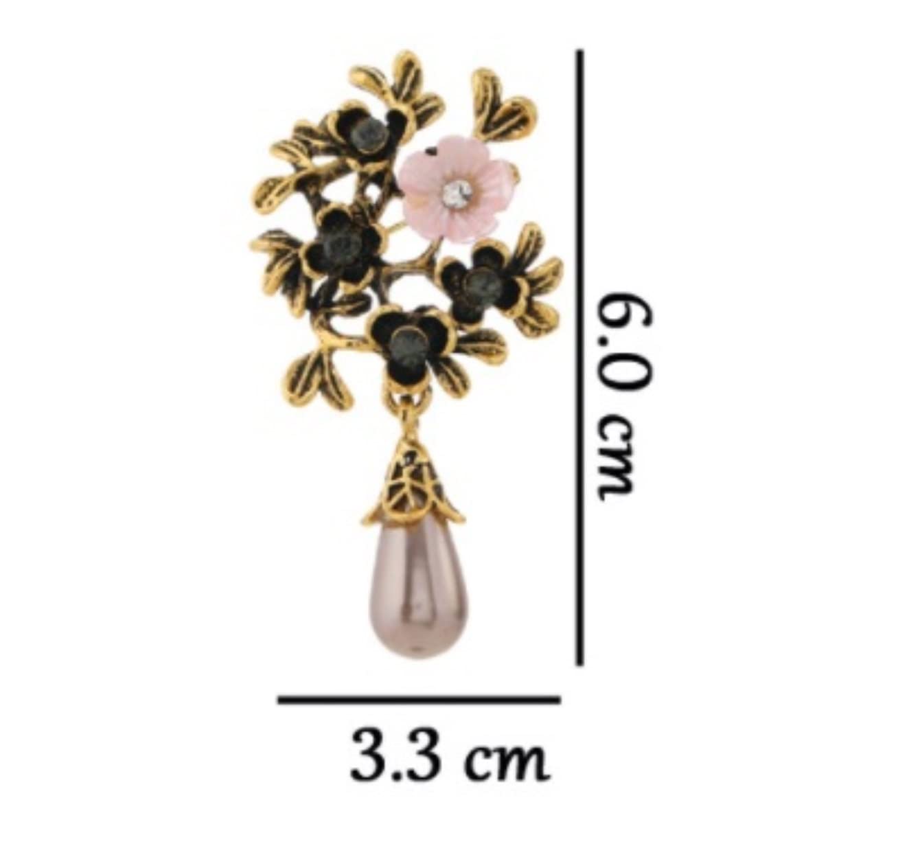 KYUSAR Brosche Broschen Muschel Blume Brosche Damen Zubehör Simulation Perle Tropfen Brosche Bankett Exquisit Broschen FüR Kleidung