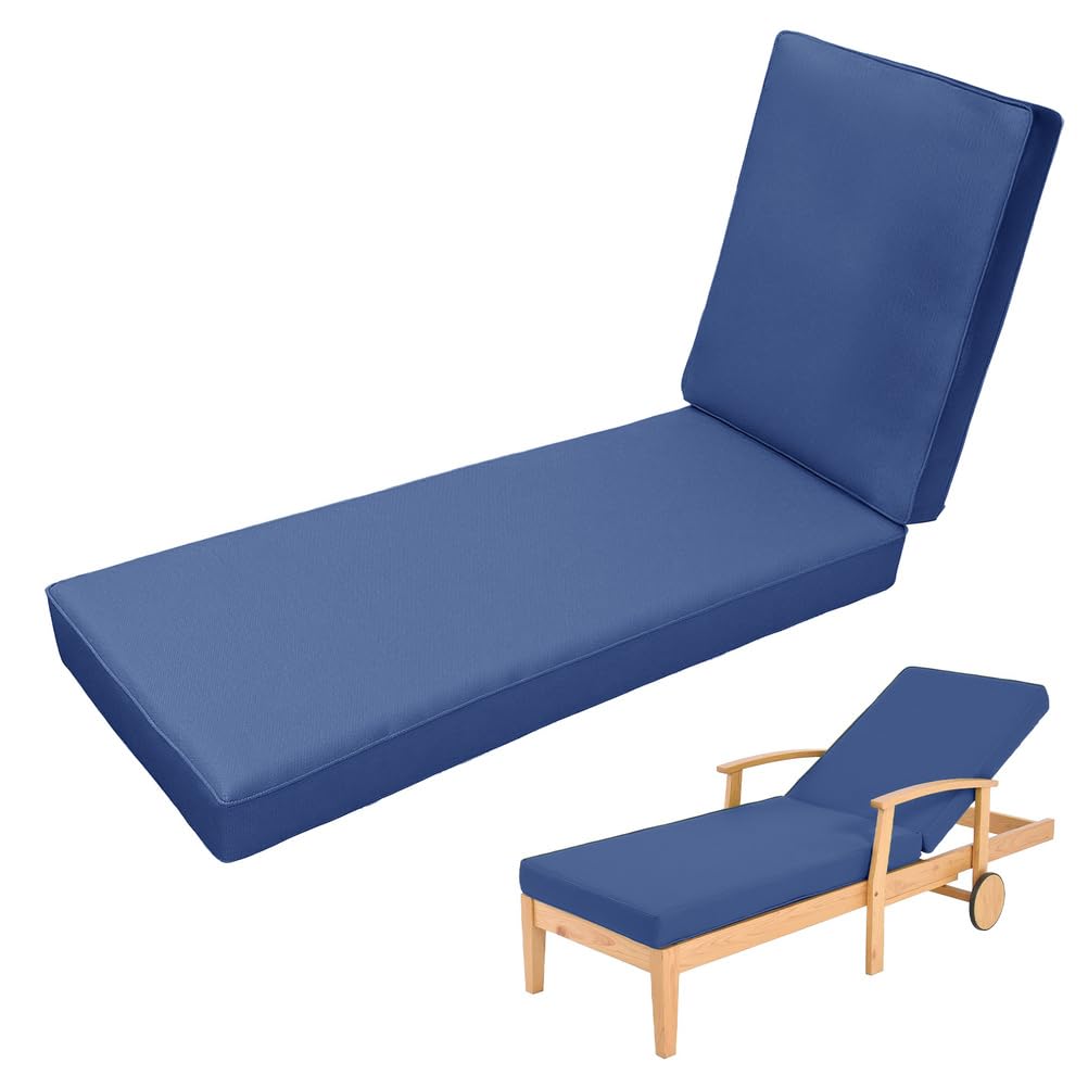 Aocase Garden Sun Lounger Cushions Only, Garden Steamer Sunlounger Cushion Outdoor Waterproof SunLounger Cushions Reclining Sun Lounger Cushion Non-Slip Thickened Chair Cushions,Blue 07,193x56x10cm