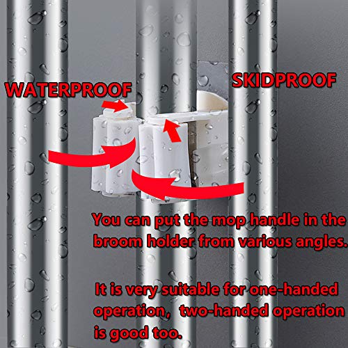 Neemay Broom Holder Wall Mounted, Mop Holders Broom Grippers Mop Racks Broom Holders Self Adhesive Hanger No Drilling Broom Holder Storage & Organization For Kitchen, Bathroom, Garden (6 Pcs) #TOP2