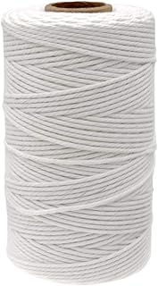 jijAcraft White String 328 Feet, 2mm Cotton Butchers Twine String, Kitchen Cooking Bakers Twine String for Meat, White Cotton String for Crafts,Gift Wrapping,Packing Materials String