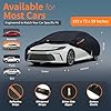 Tozaroa Waterproof Car Cover All-Weather, Heavy-Duty Outdoor Full Exterior Automobiles Snow Cover for Sedan 186-193 inch with Sun Visor,Zippered & Storage Bag - Black #1