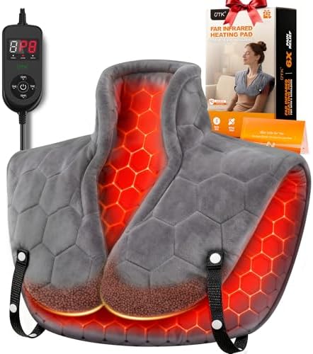 UTK Nackenwärmer Ferninfrarot, Geschenke für Mama, Heizkissen Nacken Schulter, Schnelles Aufheizen in 30 Sekunden, bis zu 70 °C, Leichtes Wärmekissen mit Schultergurt, weihnachtsge
