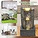 Goldshire 3-Tiers Outdoor Rock Water Fountain with LED Light, Standing Cascading Water Feature, Faux Stone Waterfalls Fountain Decor for Garden Patio Yard Lawn and Deck (Grey)