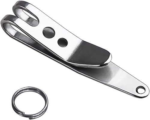Clip de bolsillo para cuchillo de transporte profundo, clips de suspensión de bolsillo multiusos para llaves, linternas, cuchillos, acero inoxidable