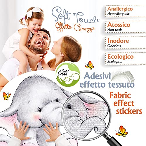 kina - Adesivo Murale Bambini Decorazione Parete Cameretta R00310 - Eco-Tessuto, Ecologico Anallergico, Riposizionabile, Effetto Carezza, Asilo Nido - Grafica Piccolo Principe e Misura 120x30 cm