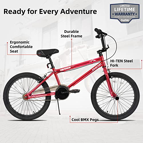 Joystar Gemsbok 20 Inch Kids Bike Freestyle Bmx Bike For 7-12 Girls And Boys Bikes 20 In Wheels Children Bmx Kids' Bicycles Dual Hand Brakes Steel Frame Red #TOP1