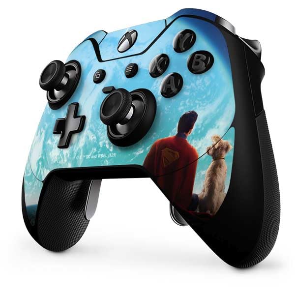 Skinit Decal Gaming Skin Compatible with Xbox One Elite Controller - Officially Licensed Superman 2025 Superman & Krypto Watch The Earth Design