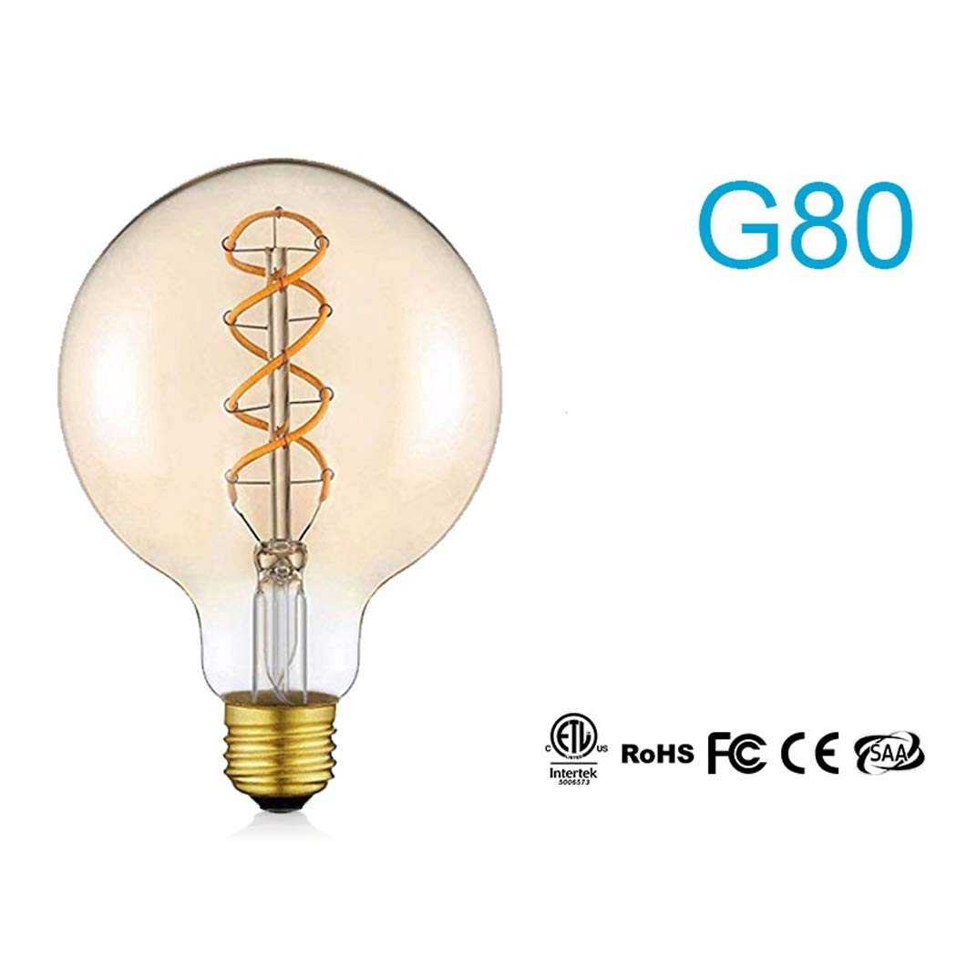Ampoules Vintage E27 Edison, Ampoule à vis à Filament LED en Verre ambré, Ampoule à économie d'énergie de 4w, Non dimmable, Paquet de 10 (Couleur : 220v-4w-2200K)
