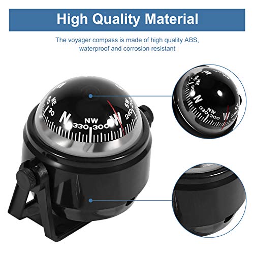 Voyager Bracket Mount Car Dashboard to Indicate The Direction Accurately, Marine Dash Mount for Car Watercraft Boat (Black) by Yosoo Health Gear - Image 5