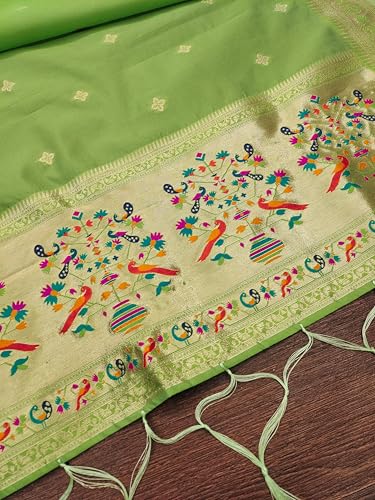 Image of DEVANGI Women's Banarasi Silk Unstitched Salwar Suit Dress Material With Dupatta