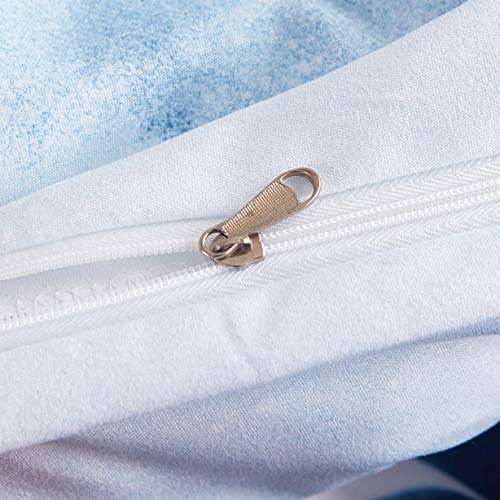 Lamejor Duvet Cover Set Queen Size Galaxy Outer Style Moon/Star Pattern Gradient Luxury Soft Bedding Set Comforter Cover (1 Duvet Cover+2 Pillowcases) Blue #TOP7