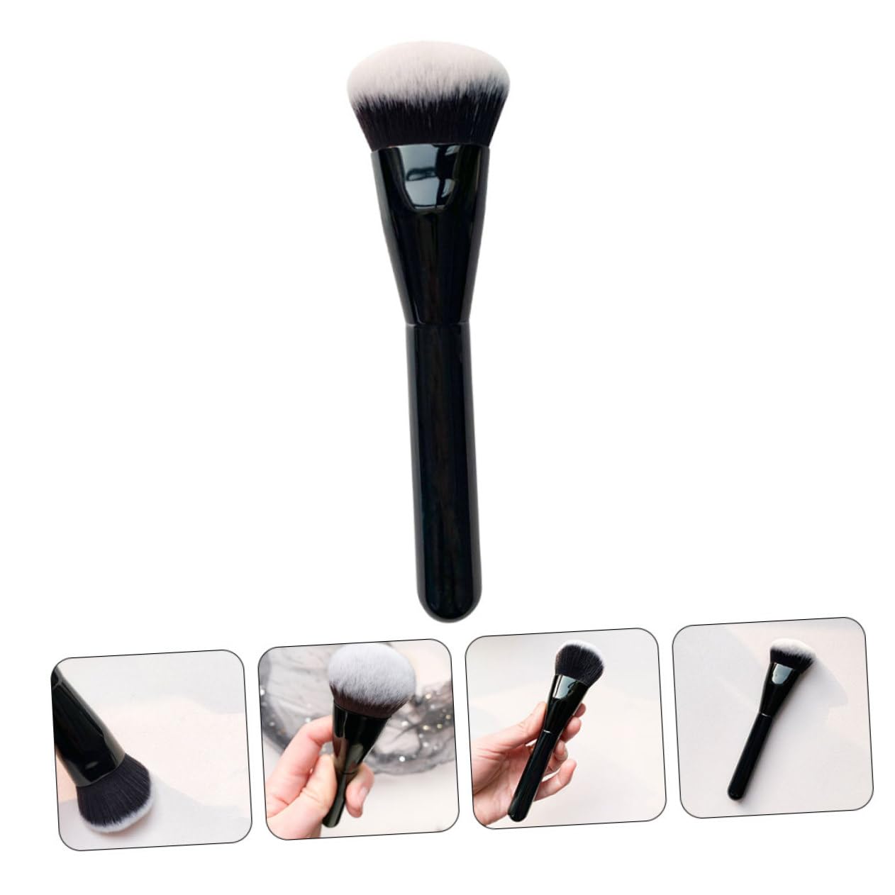 FRCOLOR Flat Makeup Brush Set Foundation Brush for Liquid Foundation Precision Application Portable