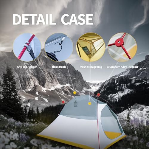 Image of GEERTOP 2-person 3-season 20D Lightweight Waterproof Dome Backpacking Tent For Camping, Hiking, Climbing, Travel,