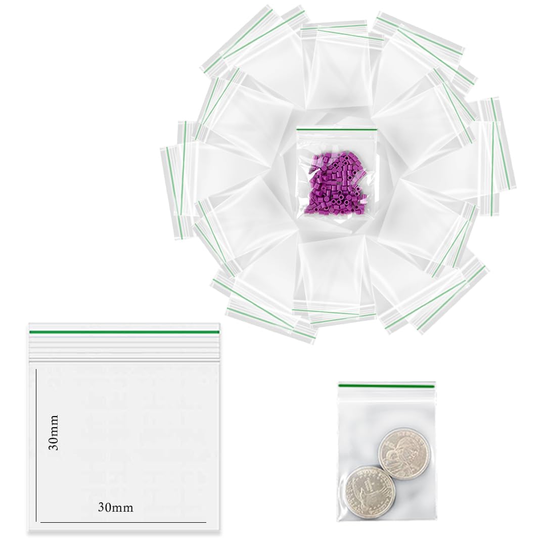 NCS35 Lot De 100 Sacs Transparents Refermables Et Réutilisables De