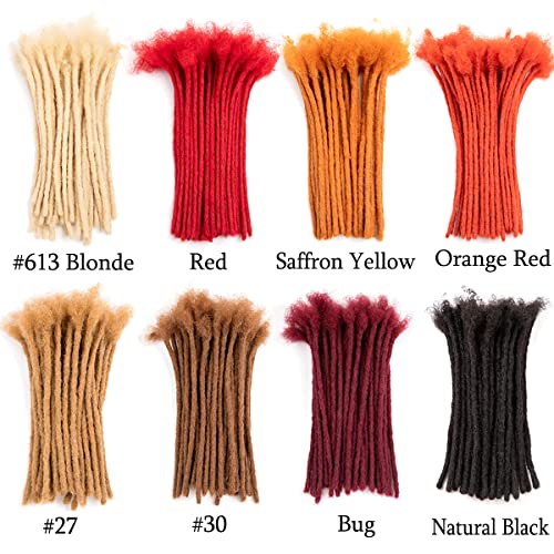 Teresa Dreadlocks Afro kinky Curly 100% Real Human Hair Clip In Dreadlocks Extensions Clip Ins Dreads Locs (10 Inch, 3 clips)