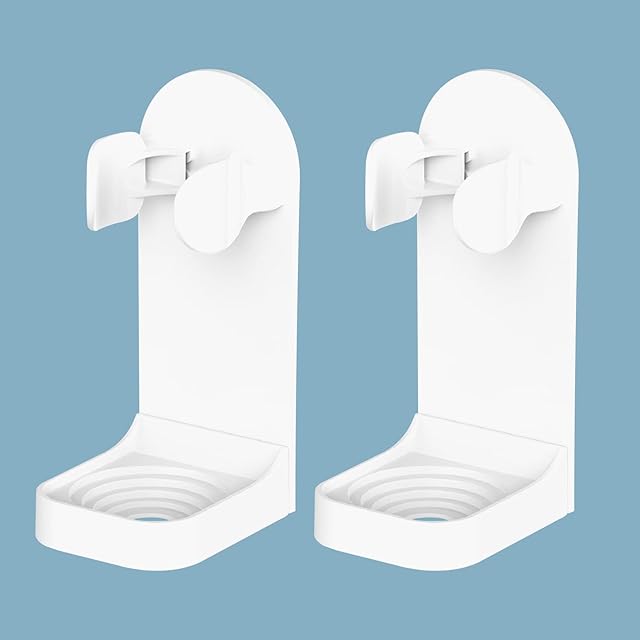 HOMMAND Electric Toothbrush Holder 2 Packs, Upgraded Strong Adhesive Electric Toothbrush Holder Wall Mounted, Adjustable Electric Toothbrush Stand Toothbrush Organizer for Bathroom (Universal)