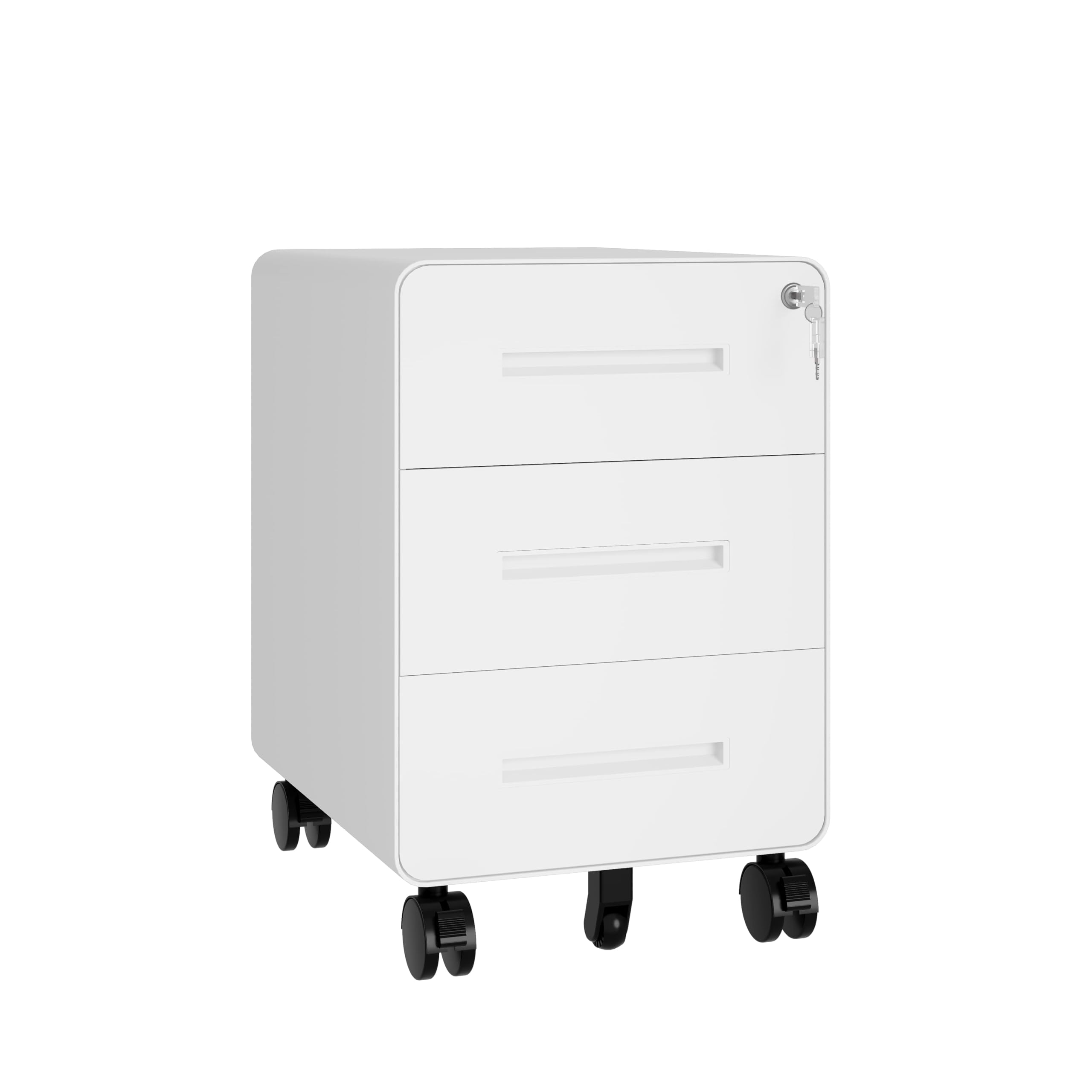 BISLEY Rollcontainer EasyRoll - mit 3 Schublade, Bürocontainer in der Farbe 696 weiß - Rollwagen Maße: H:500 x B:400 x T:500 mm - Gebrauch für unter Schreibtisch, Akten, Dokumente, Schreibwaren