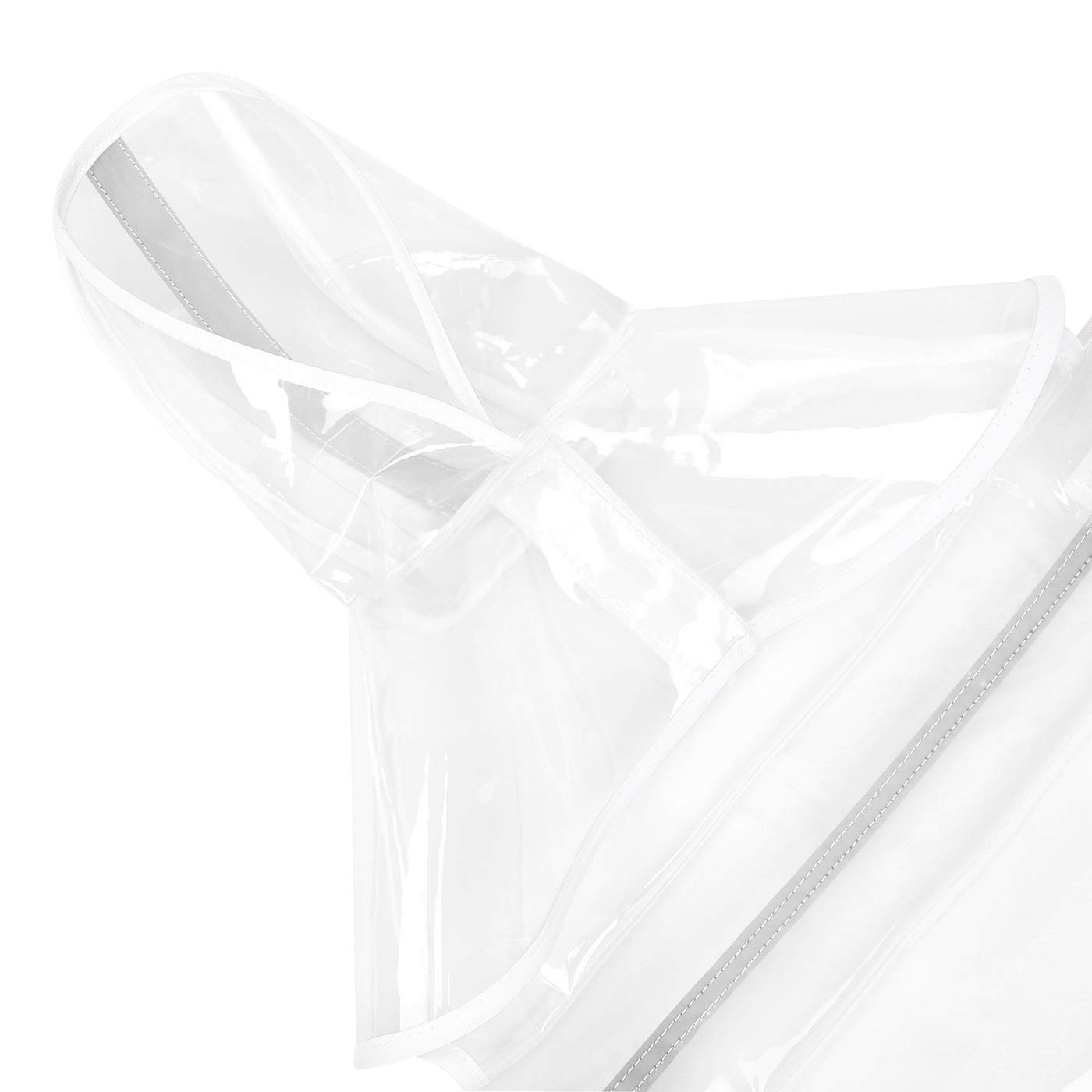 HDE Hunderegenmantel mit Kapuze für kleine bis große Hunde und Welpen (transparent, Größe XL)