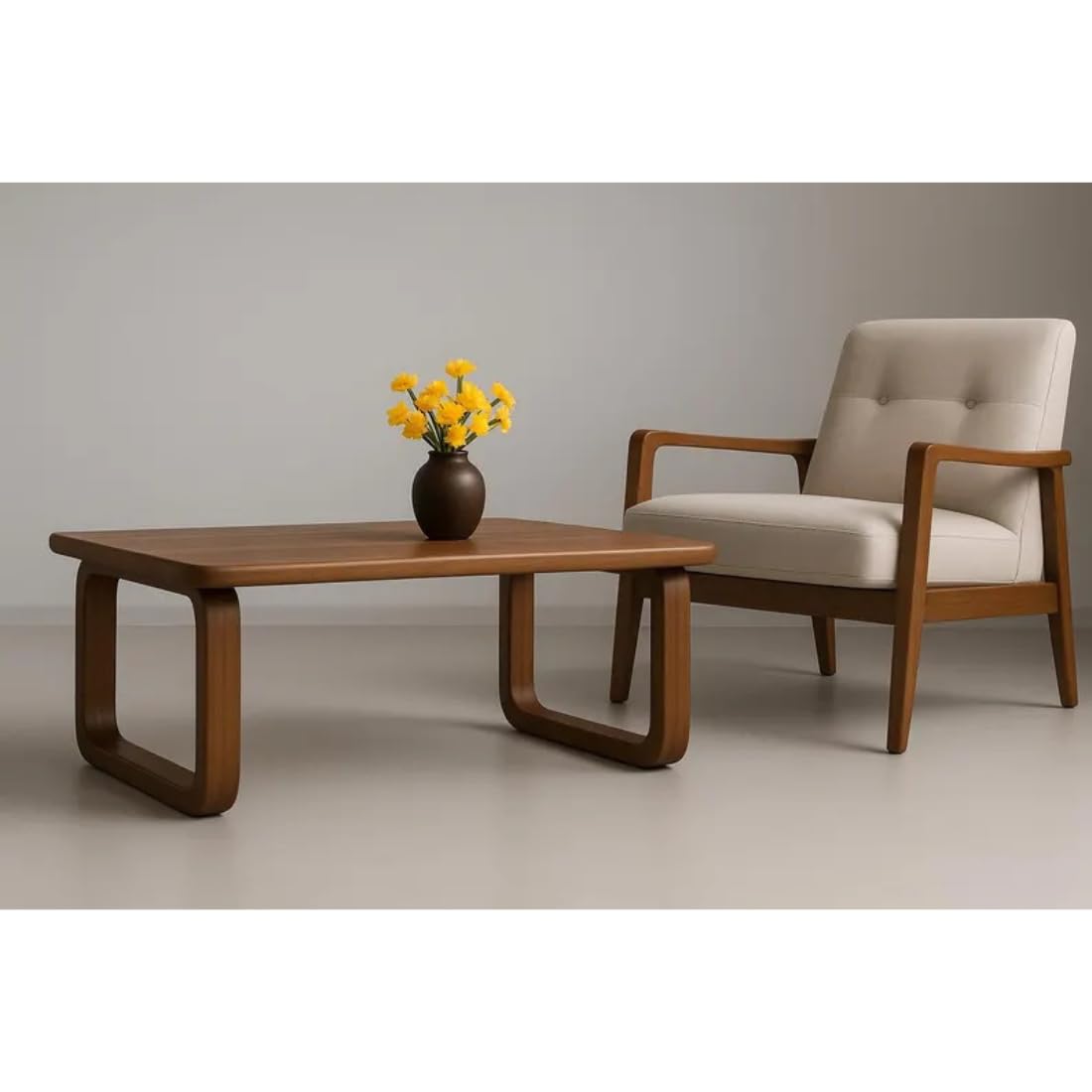 Wooden Expert Handmade Solid Wood Coffee Table for Living Room Wooden – Modern Walnut and Oak, Minimalist Mid-Century Design Coffee Table for Living Room Wooden (Oak) 1