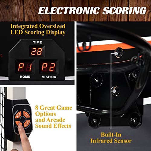 Image of Barrington Billiards Urban Collection Arcade Basketball Game with Electronic Scoring and 7-inch Basketball Set, White