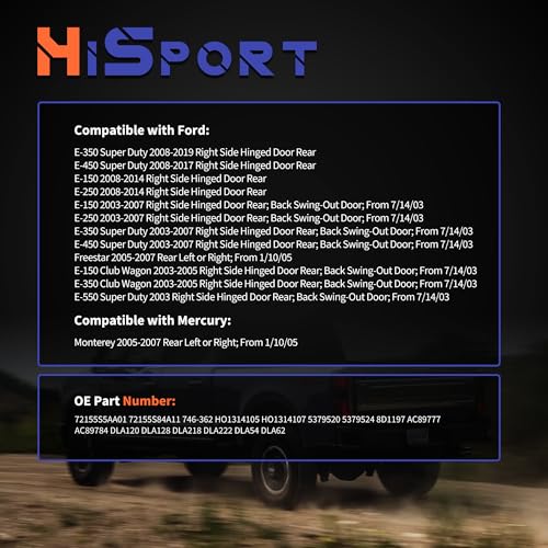 Image of HiSport 4C2Z16218A42CA Door Latch Lock Actuator - Compatible with Ford E-350 Super Duty E-450 Super Duty E-250 Freestar E-150 Club Wagon E-350 Club Wagon E-550 Super Duty Mercury Monterey 2003-2019
