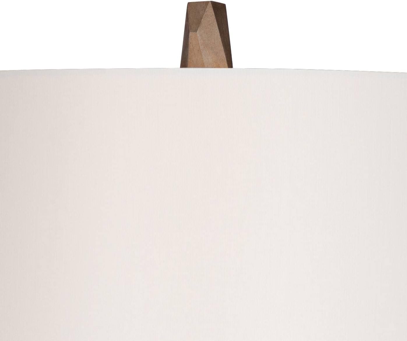 Possini Euro Design 32 1/2" Tall Geometric Large Mid Century Modern Glam End Table Lamps Set of 2 Champagne Gold Living Room Bedroom Bedside Nightstand House Office Home Reading Off-White Shade