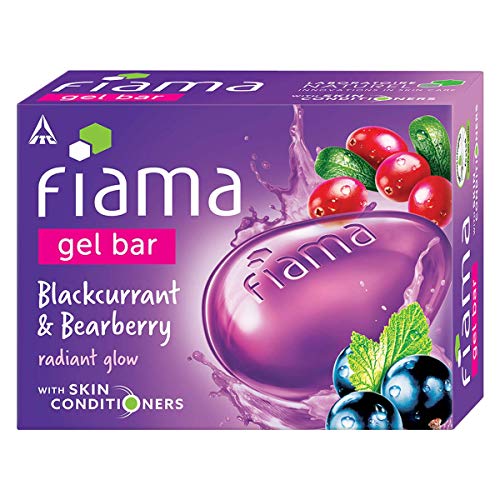 Image of Fiama Gel Bar Blackcurrant and Bearberry for radiant glowing skin, with skin conditioners, 125 g