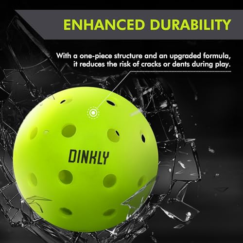 Image of Pickleball Balls, Outdoor Pickleballs USAPA Approved, Enhanced Durability Pickle Ball with Roto-Molded & Seamless Design, 40 Holes Green Pickleballs for Beginners Professionals, 4 Pack