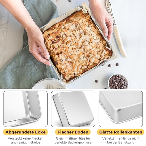 Miniatura 4 de Haware Molde Cuadrado De Acero Inoxidable Para Tartas 2, 15 Cm