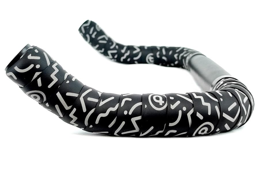 Manillar Bullhorn Santafixie 31.8 mm Aluminio 6061 T6 445 mm con Cinta de Manillar SNTFX SPECIAL para Bicicleta Fixie y Urbana (Reflective 80's)