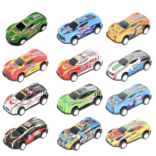 NHPY 12 peças brinquedo de carro, conjunto de carros de fricção, carros para crianças com 3 a 8 anos, 6,8 cm microfibra, carros de brinquedo pequenos e carrinhos de brinquedo para crianças