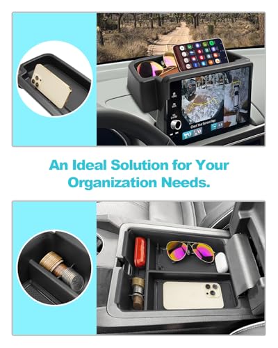 Image of CDEFG 2PCS Compatible with 2023-2025 Honda Pilot Center Console Organizer & 9-Inch Screen Organizer for 2023 2024 2025 Honda Pilot Accessories Middle Console Tray & Behind-Screen Dash Storage Box