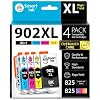 Smart Ink Cartucho de tinta de repuesto compatible para HP 902 XL 902XL (4 combo Pack) para usar con impresoras Officejet Pro 6978 6968 6974 6975 6960 Officejet 6951 6954 6956 6958