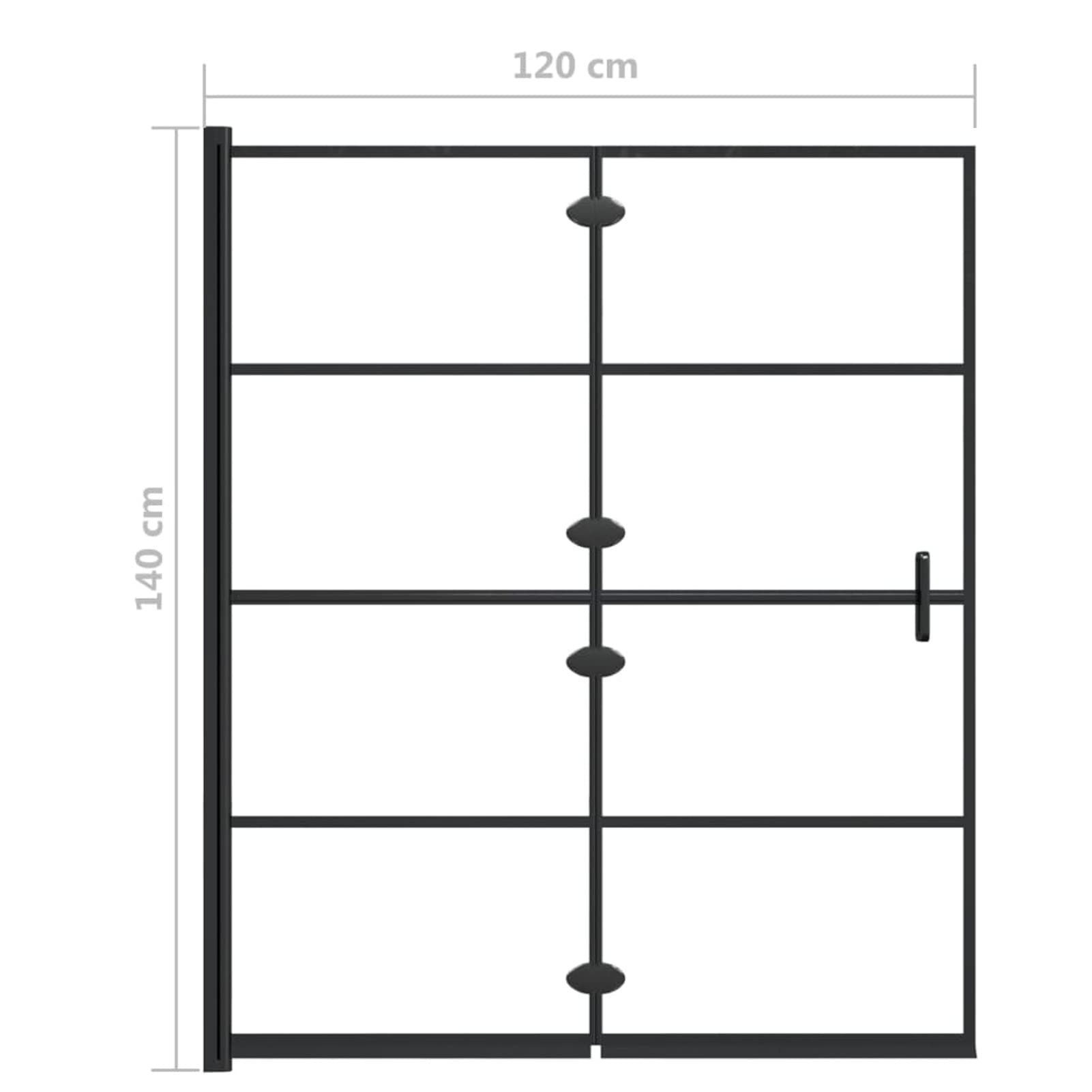 ShGaxin ESG składana ścianka prysznicowa czarna 120x140 cm, przegroda do wanny, parawan prysznicowy, kabina prysznicowa, parawan łazienkowy 150745