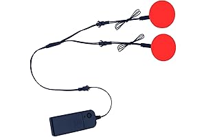 Ourbest Battery Operated GlowStick Electroluminescent El Neon Red Eye Light for Masks,...