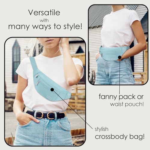 Image of MAXTOP Large Crossbody Fanny Pack with 4-Zipper Pockets,Gifts for Enjoy Sports Festival Workout Traveling Running Casual Hands-Free Wallets Waist Pack Phone Bag Fits All Phones