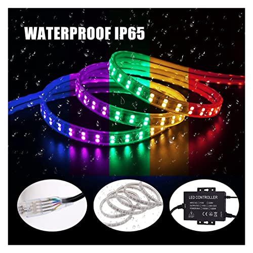 Tira de luces LED RGB 5050 para decoración interior del hogar con kit remoto de 24 teclas 5
