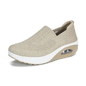 Touchmosees Women’s Nursing Shoes Air Cushion Nurse Shoes Orthopedic Diabetic Wedge Sneaker Toning Rocker Walking Shoes Platform Wedge Sneaker Toning Rocker Walking Shoes