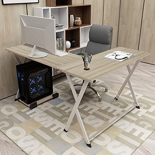 Kaboon 55X28 Desk Table Top, One Piece Wood Tabletop For Home And Office Desk, Double Desk, L Desk Diy(27.5" D X 55" W, Light Oak Desktop Only) #TOP4