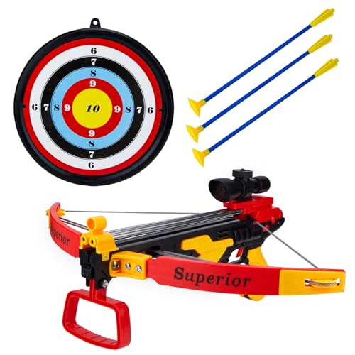 Contixo BA3 Crossbow and Arrow Archery Toy Set, Kids Outdoor Shooting Sport Game Toys with 3 Suction Cups Arrows & 1 Target, Safe Fun Suit for Kids Boys Girls Age 3 and Up