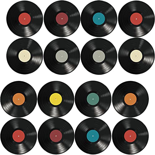 16Pcs Dischi In Vinile Vuoti Dischi Falsi Adesivi Murali Record Retrò Arredamento Estetico Della Camera Ritagli Di Dischi In Vinile Anni '50 Decorazioni Per Feste Rock And Roll