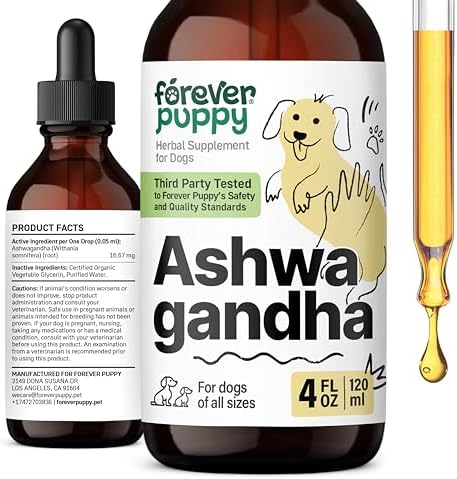 Forever Puppy Ashwagandha Drops for Dogs - Calming Care with Ashw...
