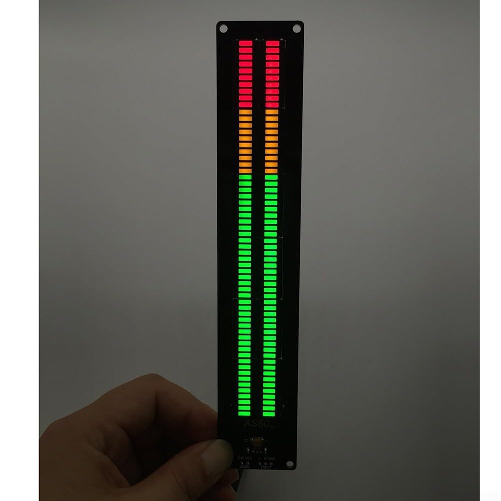 Audio Spectrum Analyzer, AS60 LED Digital Music Spectrum Audio Sound Level Display VU Meter Analyzer Amp