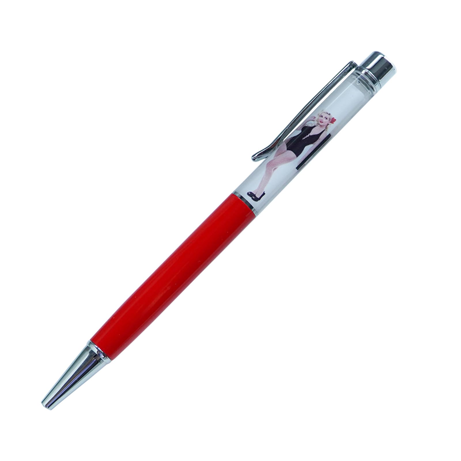 Sikyby Luxury Naked Lady Girl Funny Writing Journaling Office Pen Floating Floater Tip And Strip Kawaii Ballpoint Nude Pens For Adult Women Men Nice Gift(Red)