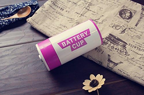Classical Novel Battery Cup - Creative Stainless Steel Thermos Mug, 12 Ounce Great for Drinking Beverage and Water, Ideal Gift for All (Red, Battery)