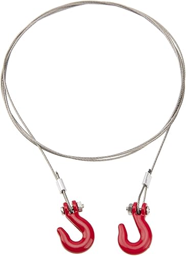 Miniatura 4 de Gancho de remolque de rescate RC de metal con cadena de remolque de acero, simulación de cuerda de remolque compatible con Axial SCX10 Tamiya CC01